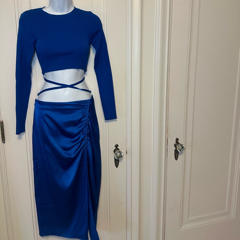 ZARA Blue Skirt Set - SMALL